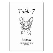 Numéro De Table Simple mariage de chat noir et blanc (Dos)