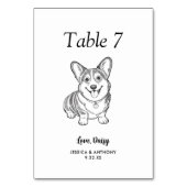 Numéro De Table Simple mariage de chien en noir et blanc (Par défaut)