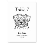 Numéro De Table Simple mariage de chien en noir et blanc (Par défaut)
