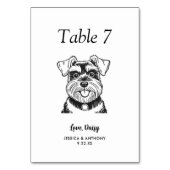 Numéro De Table Simple mariage de chien en noir et blanc (Par défaut)