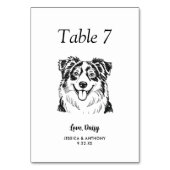 Numéro De Table Simple mariage de chien en noir et blanc  (Par défaut)