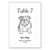 Numéro De Table Simple mariage de chien en noir et blanc (Dos)