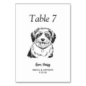 Numéro De Table Simple mariage de chien en noir et blanc (Par défaut)