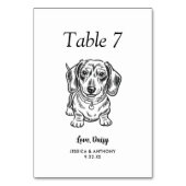 Numéro De Table Simple mariage de chien en noir et blanc (Dos)