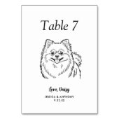 Numéro De Table Simple mariage de chien en noir et blanc (Dos)