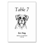 Numéro De Table Simple mariage de chien en noir et blanc (Par défaut)