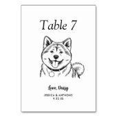 Numéro De Table Simple mariage de chien en noir et blanc (Par défaut)