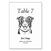 Numéro De Table Simple mariage de chien en noir et blanc (Par défaut)