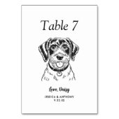 Numéro De Table Simple mariage de chien en noir et blanc  (Dos)