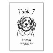 Numéro De Table Simple mariage de chien en noir et blanc (Dos)