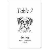 Numéro De Table Simple mariage de chien en noir et blanc (Dos)