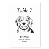 Numéro De Table Simple mariage de chien en noir et blanc (Dos)