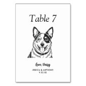 Numéro De Table Simple mariage de chien en noir et blanc (Par défaut)