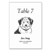 Numéro De Table Simple mariage de chien en noir et blanc (Par défaut)