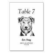 Numéro De Table Simple mariage de chien en noir et blanc (Dos)