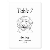 Numéro De Table Simple mariage de chien en noir et blanc (Dos)