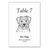 Numéro De Table Simple mariage de chien en noir et blanc (Par défaut)