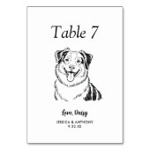 Numéro De Table Simple mariage de chien en noir et blanc (Dos)