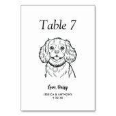 Numéro De Table Simple mariage de chien en noir et blanc (Dos)