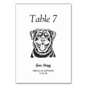 Numéro De Table Simple mariage de chien en noir et blanc (Dos)
