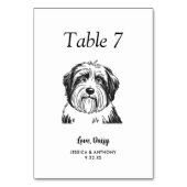 Numéro De Table Simple mariage de chien en noir et blanc (Dos)