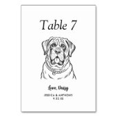Numéro De Table Simple mariage de chien en noir et blanc (Dos)