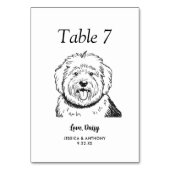 Numéro De Table Simple mariage de chien en noir et blanc (Dos)