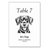 Numéro De Table Simple mariage de chien en noir et blanc (Par défaut)