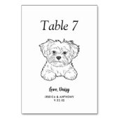 Numéro De Table Simple mariage de chien en noir et blanc (Par défaut)