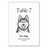 Numéro De Table Simple mariage de chien en noir et blanc (Par défaut)