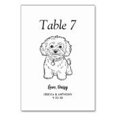 Numéro De Table Simple mariage de chien en noir et blanc  (Par défaut)