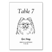 Numéro De Table Simple mariage de chien en noir et blanc (Dos)