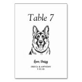 Numéro De Table Simple mariage de chien en noir et blanc (Par défaut)