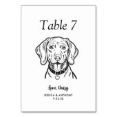 Numéro De Table Simple mariage de chien en noir et blanc (Dos)