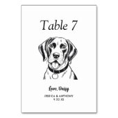 Numéro De Table Simple mariage de chien en noir et blanc (Dos)