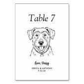 Numéro De Table Simple mariage de chien en noir et blanc  (Dos)