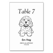 Numéro De Table Simple mariage de chien en noir et blanc (Dos)