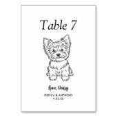 Numéro De Table Simple mariage de chien en noir et blanc  (Par défaut)