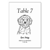 Numéro De Table Simple mariage de chien en noir et blanc (Dos)