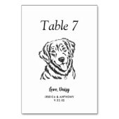 Numéro De Table Simple mariage de chien en noir et blanc (Dos)