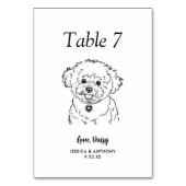 Numéro De Table Simple mariage de chien en noir et blanc (Par défaut)