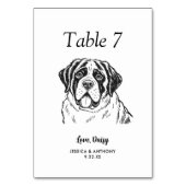 Numéro De Table Simple mariage de chien en noir et blanc (Dos)
