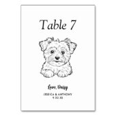 Numéro De Table Simple mariage de chien en noir et blanc  (Par défaut)