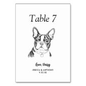 Numéro De Table Simple mariage de chien en noir et blanc (Dos)