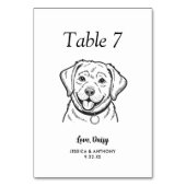 Numéro De Table Simple mariage de chien en noir et blanc (Par défaut)