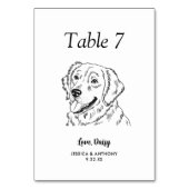 Numéro De Table Simple mariage de chien en noir et blanc  (Dos)