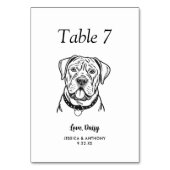 Numéro De Table Simple mariage de chien en noir et blanc (Par défaut)