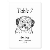 Numéro De Table Simple mariage de chien en noir et blanc (Par défaut)