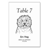 Numéro De Table Simple mariage de chien en noir et blanc  (Dos)