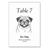 Numéro De Table Simple mariage de chien en noir et blanc (Dos)